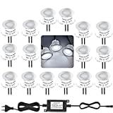 Meilleur éclairage piscine – Comparatif %currentmonth% %currentyear% Bojim Lot de 16 Mini Spot LED Encastrable Extérieur, IP67 Étanche, Lumière Blanc du Jour 4000K, Lampe de sol 32MM 0.6W DC12V, Eclairage Extérieur Pour Chemin Terrasse Bois Piscine Escalier