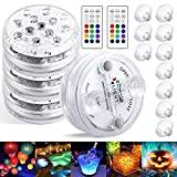 Meilleur éclairage piscine – Comparatif %currentmonth% %currentyear% Swonuk Lot de 4 lampes submersibles 13 LED 8,5 cm Éclairage de piscine avec télécommande RVB Multi Changement de couleur Etanche LED pour Vase Base Fête, Noël, Piscine, Halloween, Noël