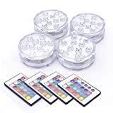 Meilleur éclairage piscine – Comparatif %currentmonth% %currentyear% MAVIE Lumière LED Submersible, Paquet de 4 Lampes LED Imperméable Avec Télécommande RVB Changement de Couleur RVB Eclairage de Bassin Décoration pour Vase Base, Piscine, Aquarium