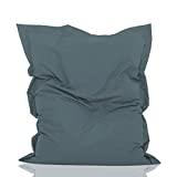 Meilleur pouf de jardin – Comparatif 2020 GlueckBean Pouf rectangulaire de qualité supérieure pour intérieur et extérieur avec rembourrage en billes de polystyrène Idéal pour la chambre d’enfant, Tissu, anthracite, 100 x 145
