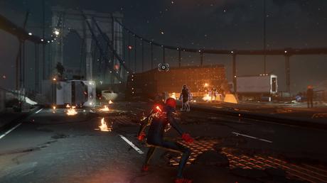 Test Spider-Man Miles Morales sur PS5 Spider-Man Miles Morales combat sur un pont