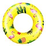 Meilleure bouée gonflable – Comparatif %currentmonth% %currentyear% HeySplash Bouée Gonflable Piscine, Anneau De Natation en Forme Flamant, Flotteur Gonflable Jouet d'Été Plage Fête de Piscine avec Pièce de Réparation pour Enfants Adultes, 90cm Diamètre - Jaune
