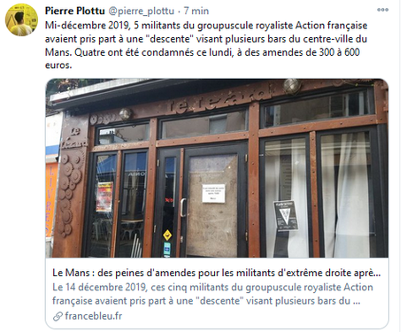 #LeMans : les petites frappes de l’Action Française condamnées