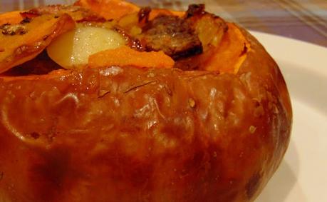 Champvallon végétal dans une courge