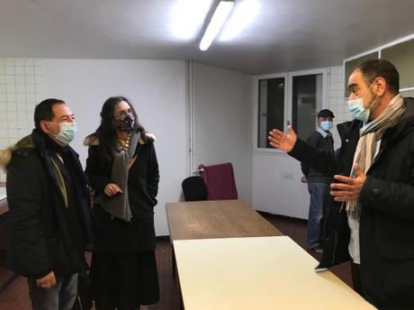 Avec Emmanuelle Pierre-Marie au Foyer de travailleurs migrants Beccaria. paris,jean luc romero michel,intégration