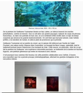 Galerie LAZAREW   exposition Guillaume Toumanian « Genius loci » à partir du 3 Décembre 2020