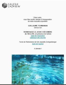 Galerie LAZAREW exposition Guillaume Toumanian « Genius loci » à partir du 3 Décembre 2020 Galerie LAZAREW exposition Guillaume Toumanian « Genius loci » à partir du 3 Décembre 2020