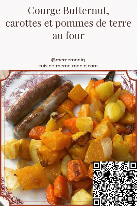 courge butternut, carottes et pommes de terre au four