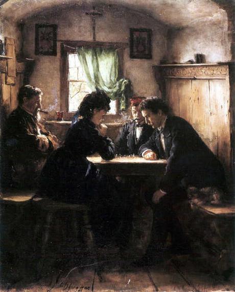Partie d'échecs  1885 de Franz Defregger 
