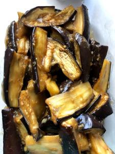 Aubergines sauce miso et risotto à la citronnelle