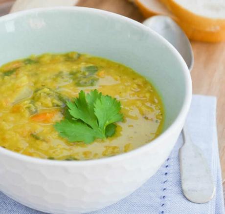 Soupe de carottes épinards et lentilles