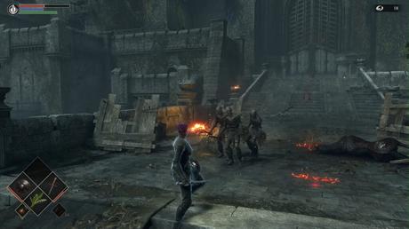 Attaque de 3 morts vivants sur un pont dans Demon's Souls PS5