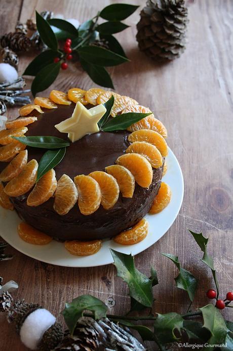 Layer cake de fêtes chocolat clémentines { sans gluten, sans lait, sans œufs }