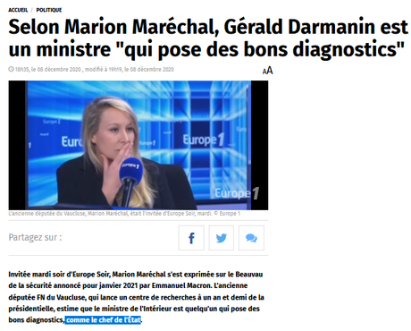 Marion Maréchal nous voilà Le Pen kiffe trop la race de Darmanin… ;)