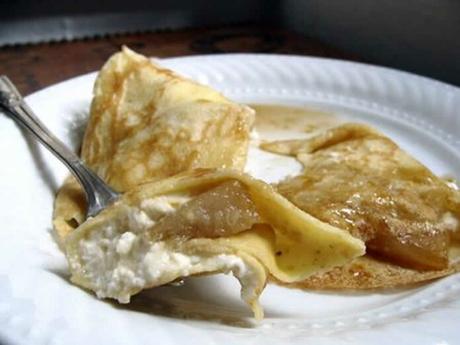 Crêpes aux poires et ricotta