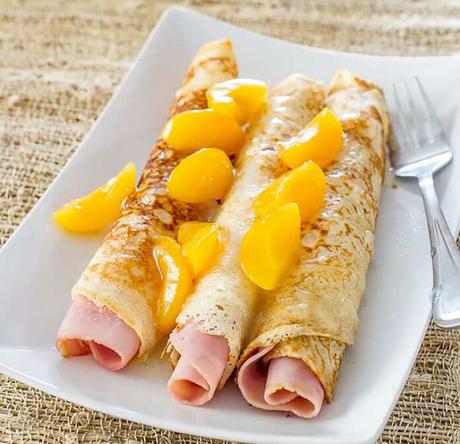 Crêpes aux jambon et mangue