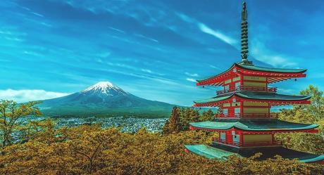 Japon, Pagode, Fuji, Volcan, Fuji Volcan