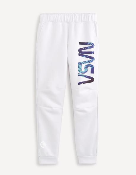 Pantalon de jogging NASA - LSOTARPUM_OPTICALWHITE - Image à plat - Celio France