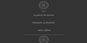 Galerie NATSARA à Paris 9 à partir du 13 Décembre 2020