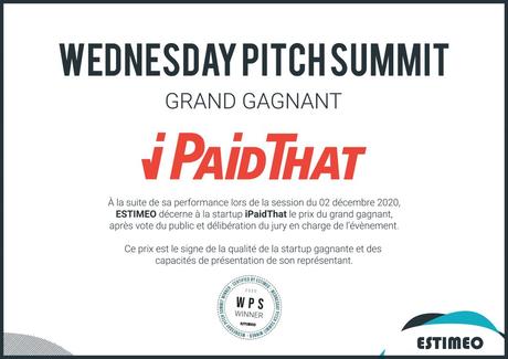 iPaidThat gagnant de Wednesday Pitch Summit organisé par Estimeo