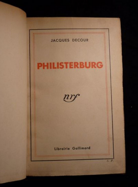 Jacques Dcour, Philisterburg, edition-originale.com 