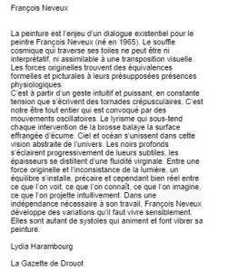 Galerie GNG  exposition François Neveux à partir du mardi 5 Janvier 2021