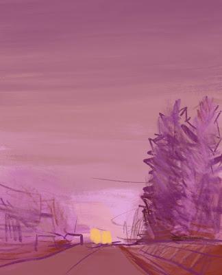 Dessin sur la Route, Drive-by-Drawing, eyecandy Purple Suprême.