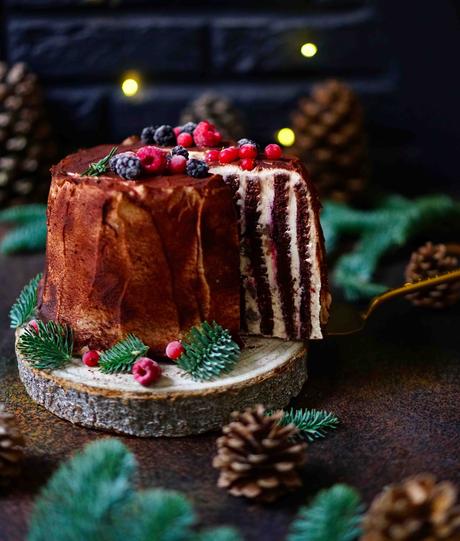 crème de marrons , cassis ,bûche de noel