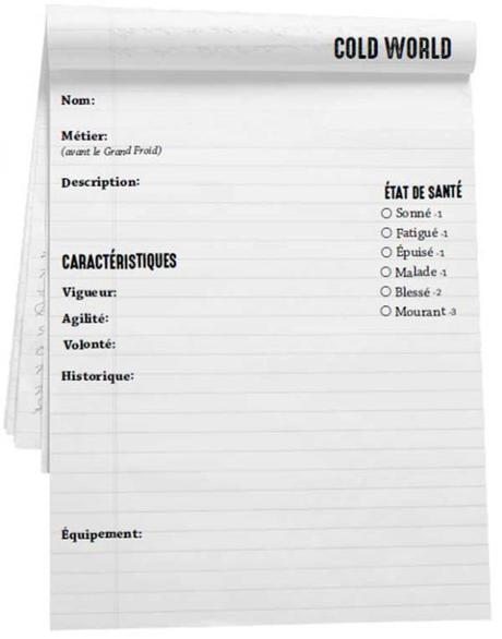 Cold World : le jeu de rôle du Grand Froid