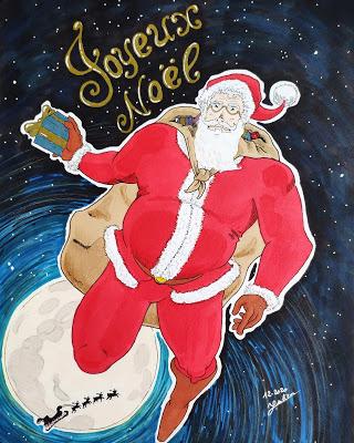 Joyeux Noël et bonnes fêtes de fin d'année (dessin par Juju Gribouille)