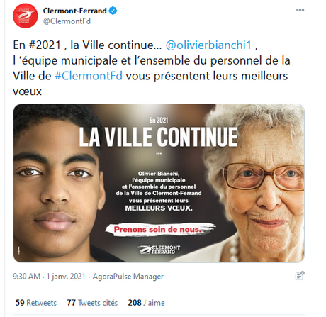 la fachosphère vomit ses ordures mentales sur les vœux de nouvel an de Clermont-Ferrand