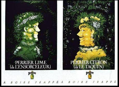 Perrier lime (dit l'Ensorceleur) et Perrier citron (dit le Taquin) 1989