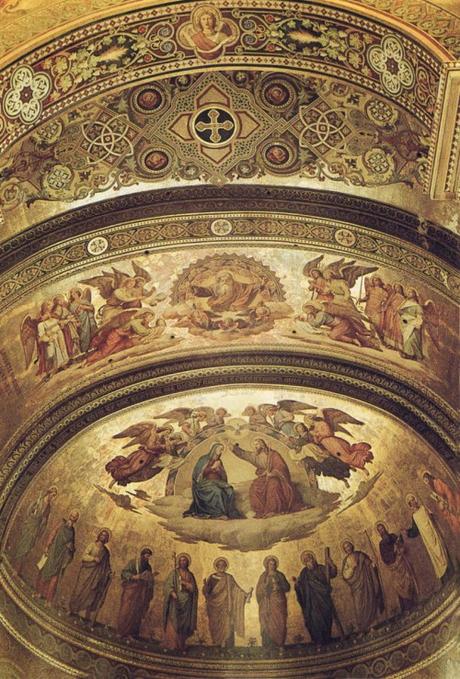 Aspect des fresques de l'abside vers 1930. Photo par Joachim Specht [Domaine Public]