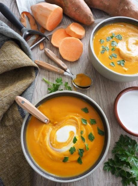 Velouté de patates douces au lait de coco