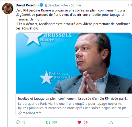 Un élu du #RN menace de mort un enfant