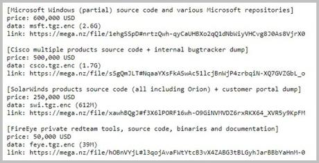 Les hackers de SolarWinds vendent des données volées directement sur le Web ! Les hackers de SolarWinds vendent des données volées directement sur le Web !