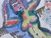 Mélancolie modèle:3 travaux l'aquarelle l'encre chine