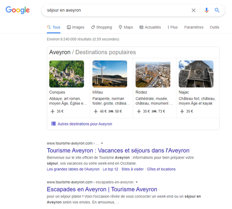 SERP : test de requête alternative