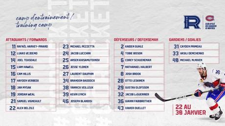 Le Rocket annonce que 32 joueurs vont participer au camp d’entraînement