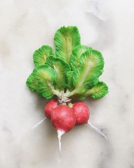 Radis radishes La Fille du Consul sculpture botanique légumes potager