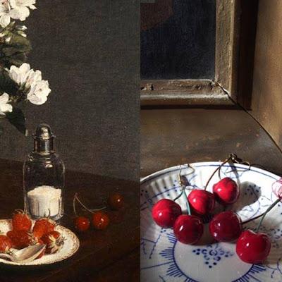 Hanri Fantin-Latour La Fille du Consul Nature morte cerises fruits fleurs 1866