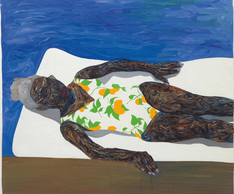 Amoako Boafo, The Lemon Bathing Suit (détail), 2019