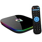 Meilleur WiFi Box – Comparatif %currentmonth% %currentyear% Android TV Box , Q Plus TV Box Android 9.0 with 2Go RAM 16Go ROM H6 Quad Core cortex-A53 Processor Smart TV Box, Supports 6K Resolution 3D 2.4GHz WiFi 10/100M Ethernet USB 3.0 Media Player