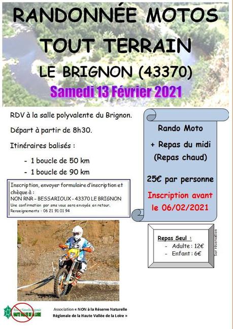 Rando moto à Le Brignon (43), le 13 février 2021