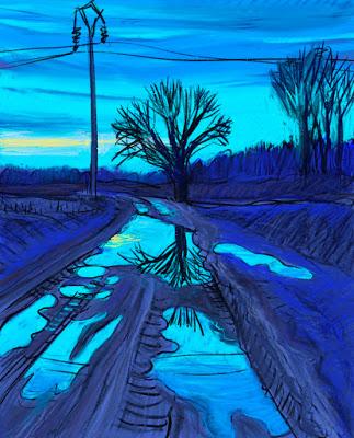 Dessin sur la Route, Lundi-Lazuli par les chemins, Drive by Drawing.