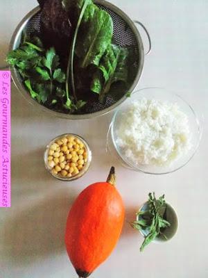 Courge farcie au riz et aux pois chiches (Vegan)