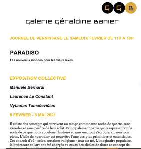 Galerie Géraldine Banier  » PARADISO  » à partir du 6 Février 2021