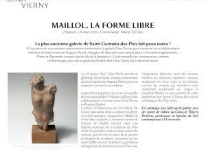 Galerie Dina Vierny « Maillol – la forme libre « – Musée Maillol et un colloque