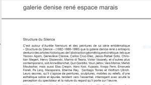 Galerie Denise René « Structure du silence » du 13 Février au samedi 27 Mars 2021