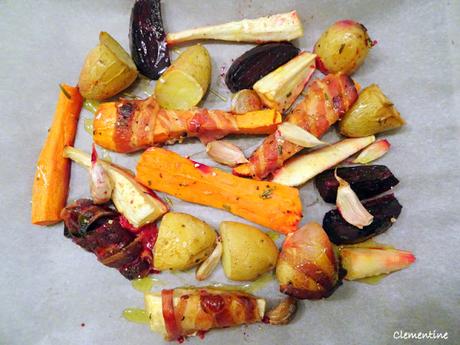 Plaque de légumes racines grillés